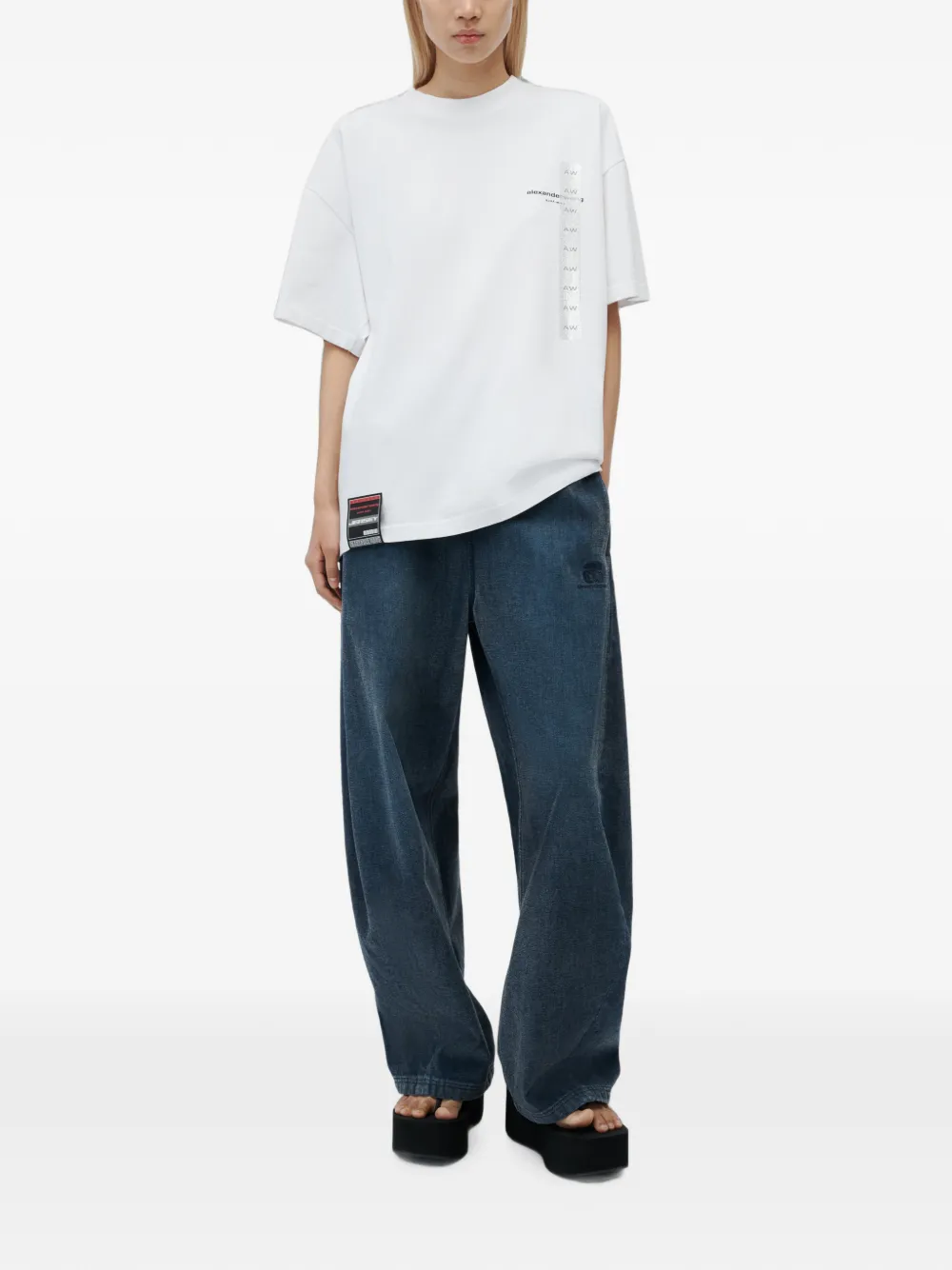 Alexander Wang T-shirt met korte mouwen en flasher-print Wit