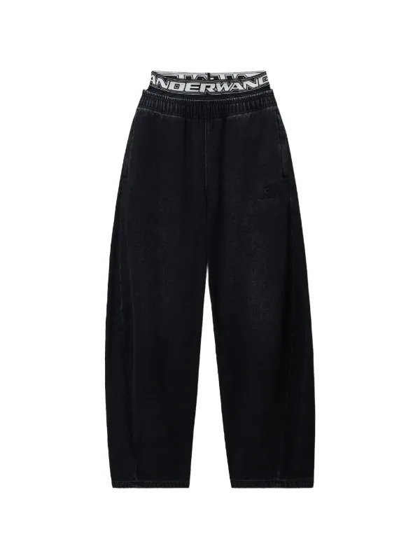 Alexander Wang Pre-styled Brushed Denim Sweatpants in Black