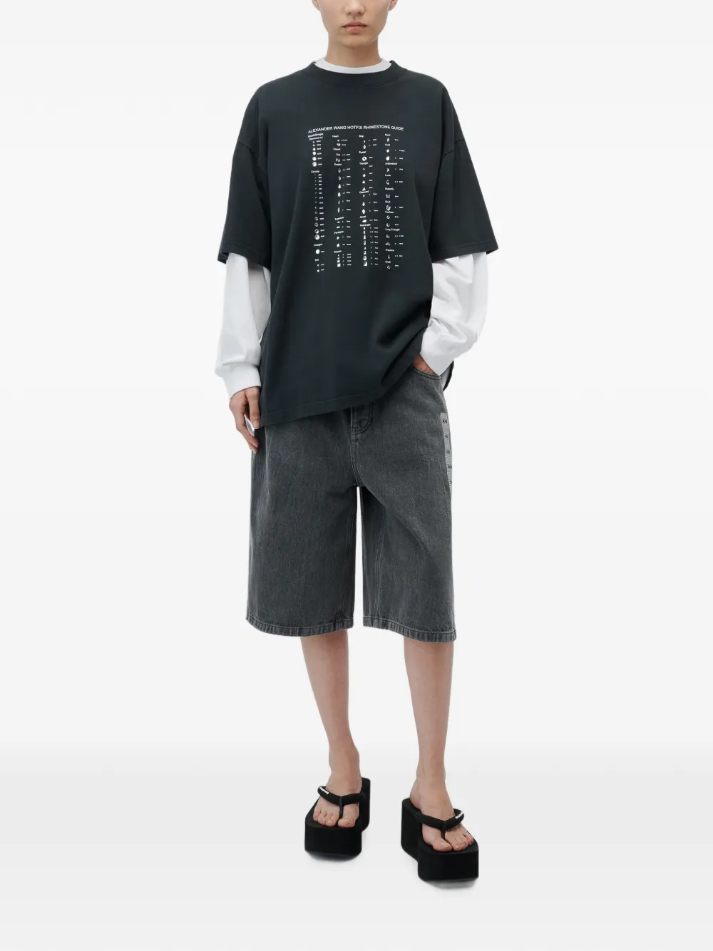 Alexander Wang T-shirt met korte mouwen en hotfix-kaartprint Zwart