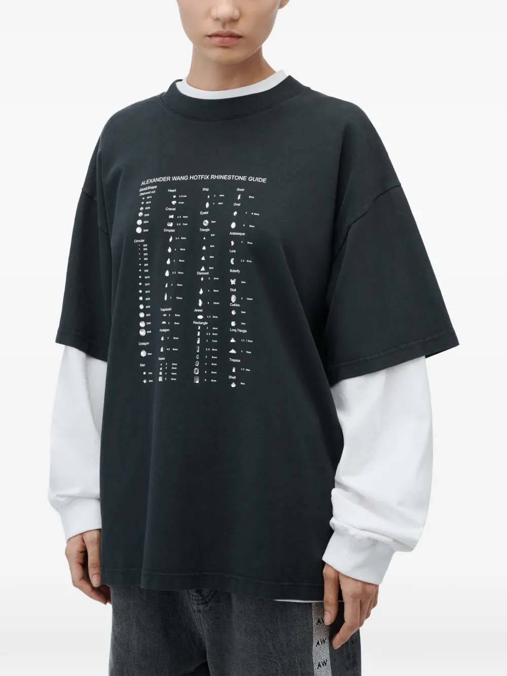 Alexander Wang T-shirt met korte mouwen en hotfix-kaartprint Zwart