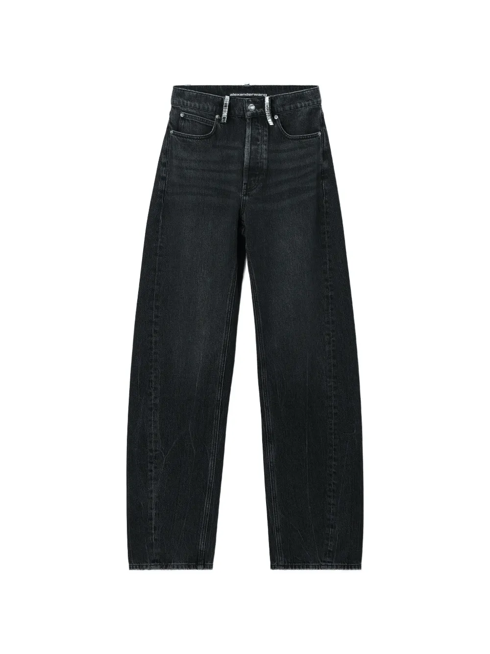 Alexander Wang Jeans blow up con logo, cristalli e tasche - Nero