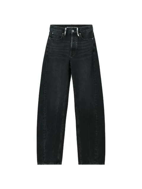 Alexander Wang crystal hotfix logo pocket blow up jeans