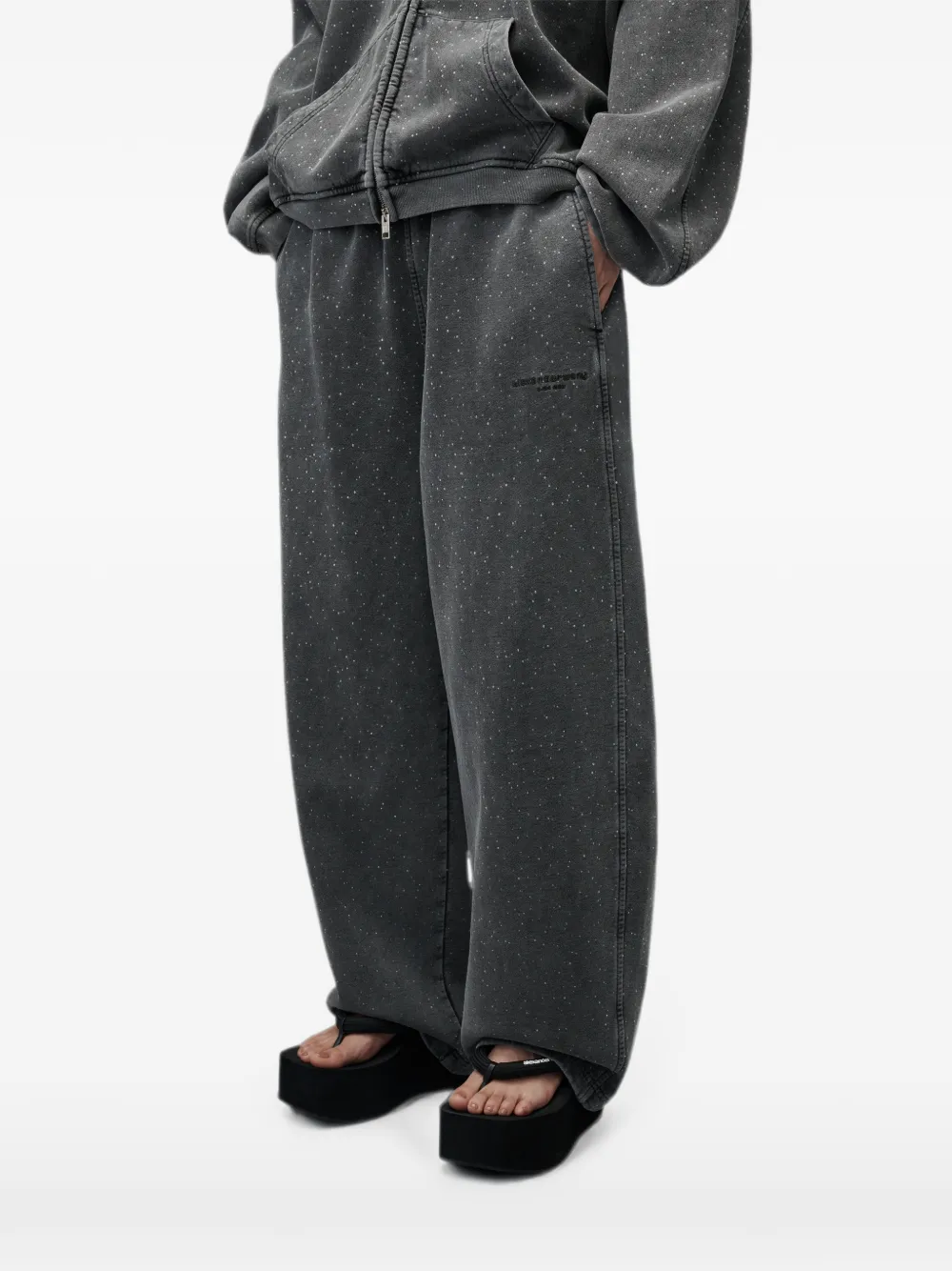 Alexander Wang Midi-waist oversized joggingbroek met all-over hotfix Grijs