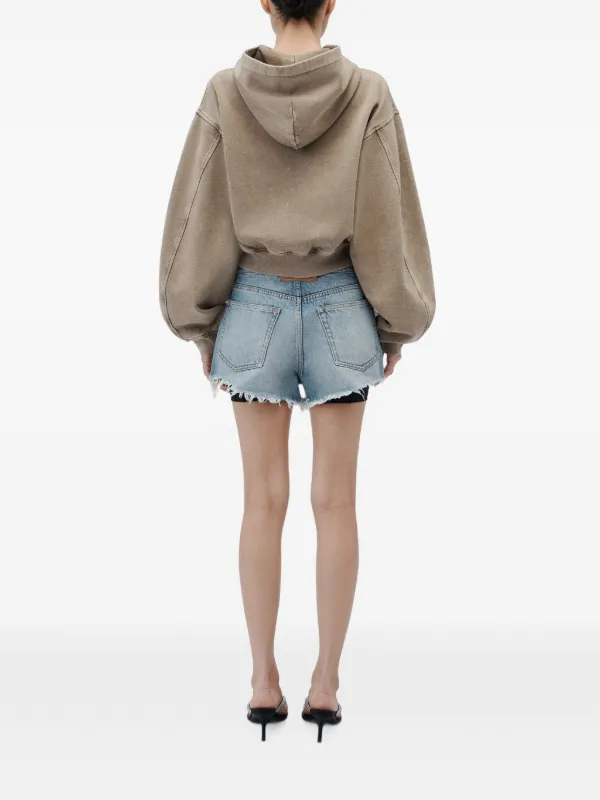 Alexander Wang Crystal Hotfix zip-up Hoodie | Neutrals | FARFETCH