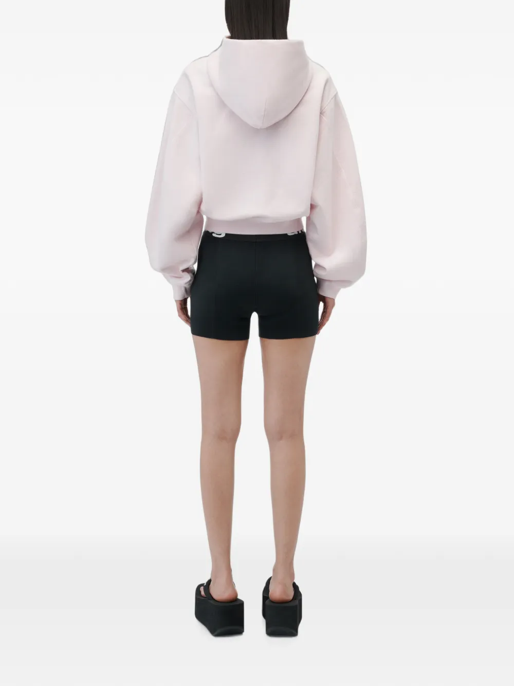 Alexander Wang Hoodie met rits en logo-print Roze