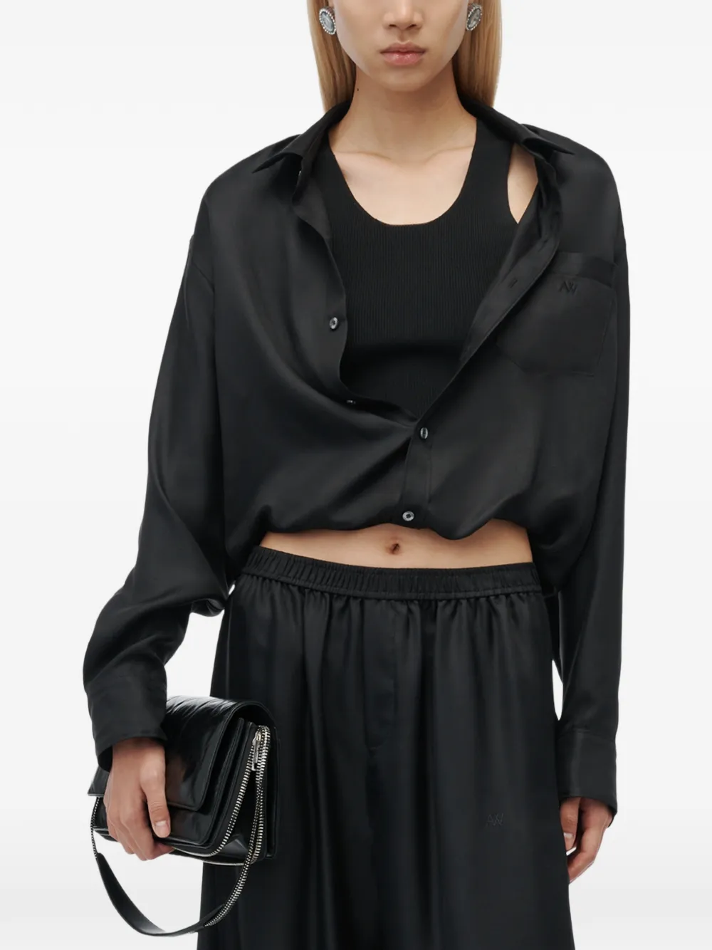 Alexander Wang Pre-styled cami top met blouse Zwart