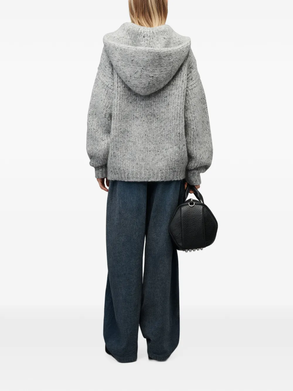 Alexander Wang Oversized hoodie met AW-borduurwerk en rits Grijs