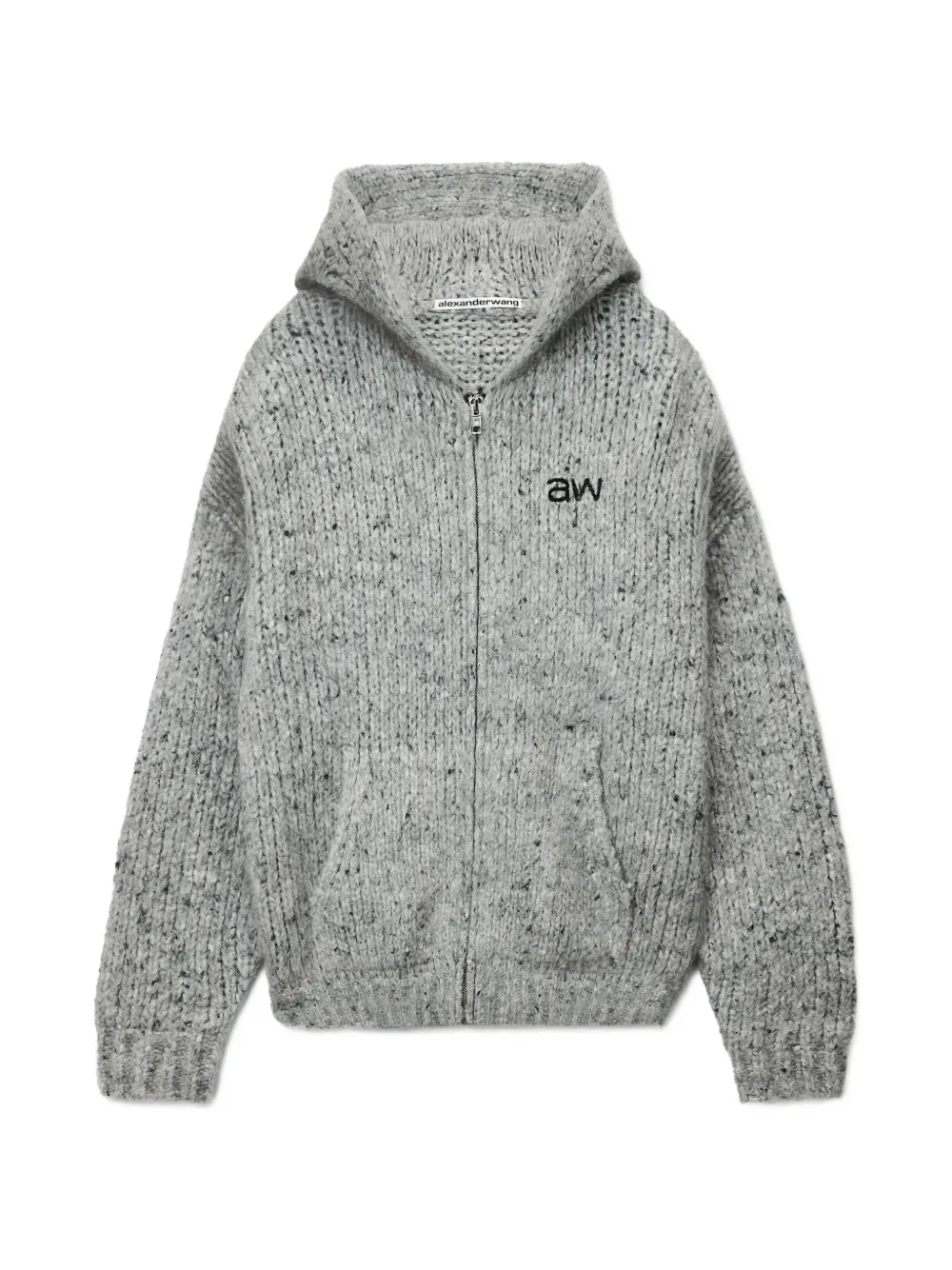 Alexander Wang oversized zip-up hoodie with AW embroidery