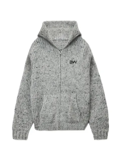 Alexander Wang oversized zip-up hoodie with AW embroidery