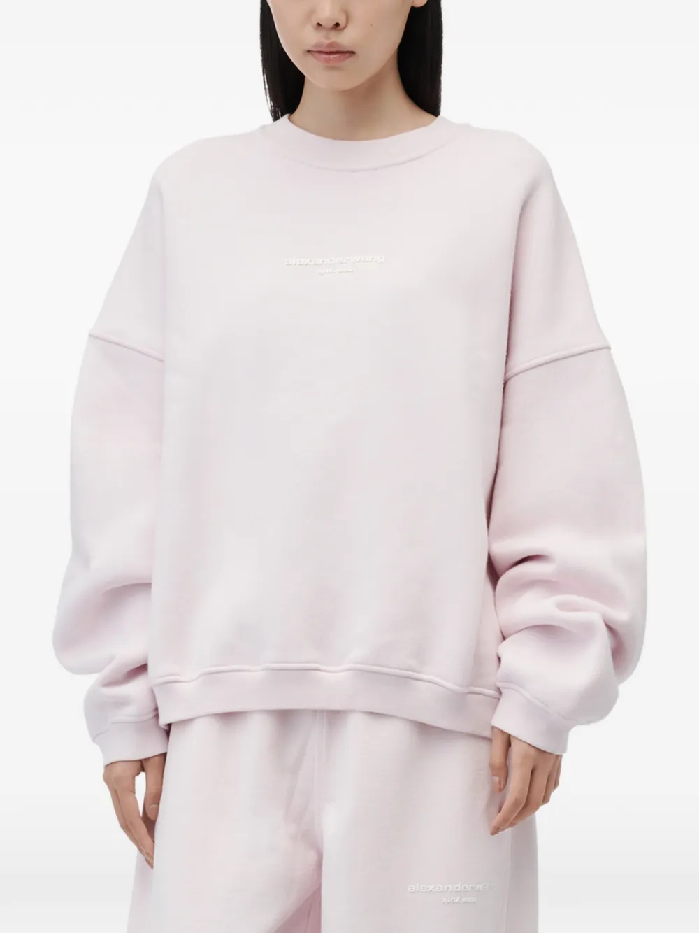 Alexander Wang Oversized Logo-print Sweatshirt in Pink, view 4