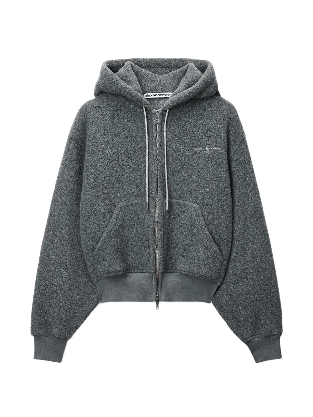 Alexander Wang shrunken zip-up hoodie