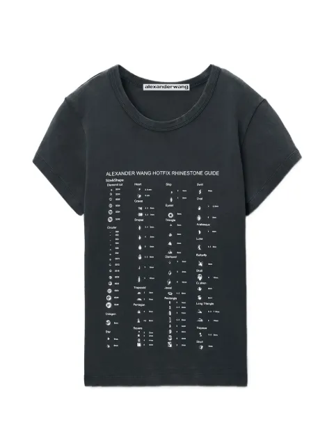 Alexander Wang playera SS ajustada con gráfico de tarjeta hotfix