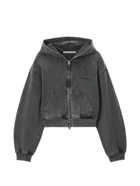 Alexander Wang zip-up hoodie w/ all-over hotfix