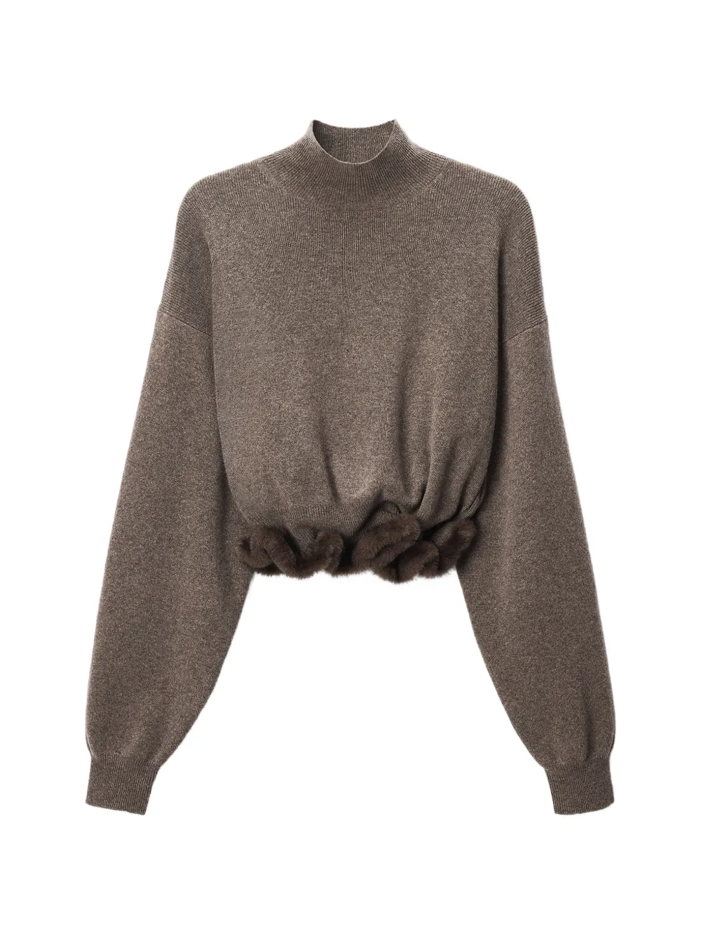Alexander Wang turtleneck w/ wired faux mink trim