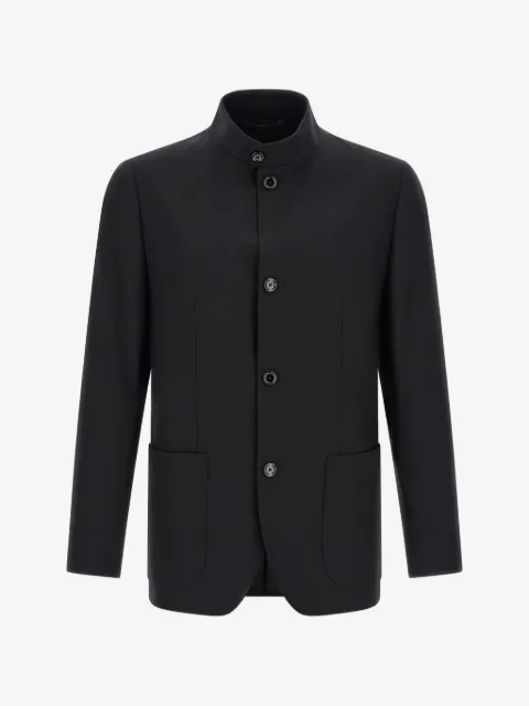 Lardini cashmere high-neck field jacket