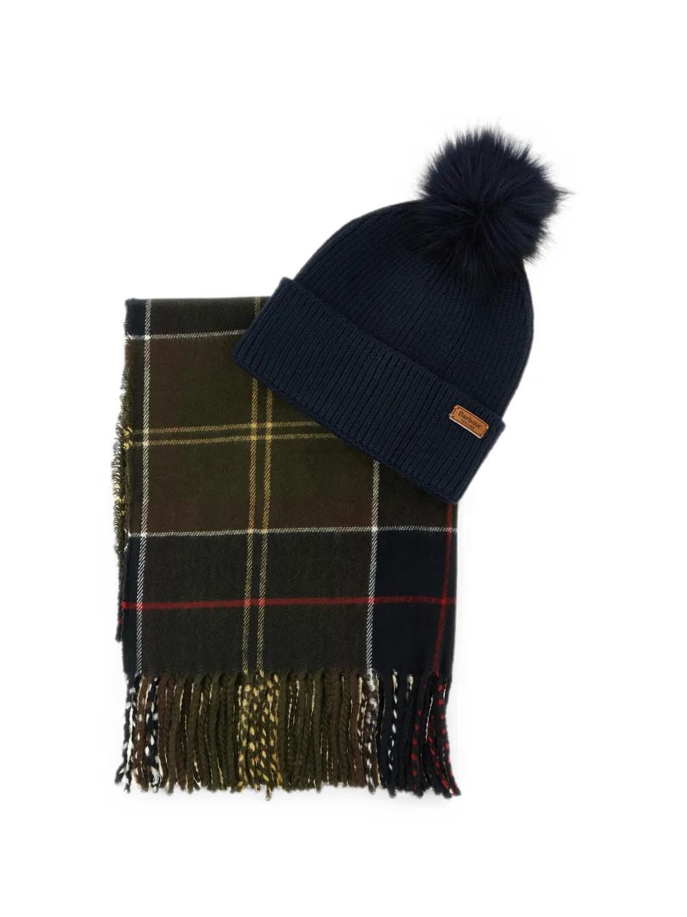Barbour Dover & Hailes tartan-pattern scarf and beanie hat set - Grün