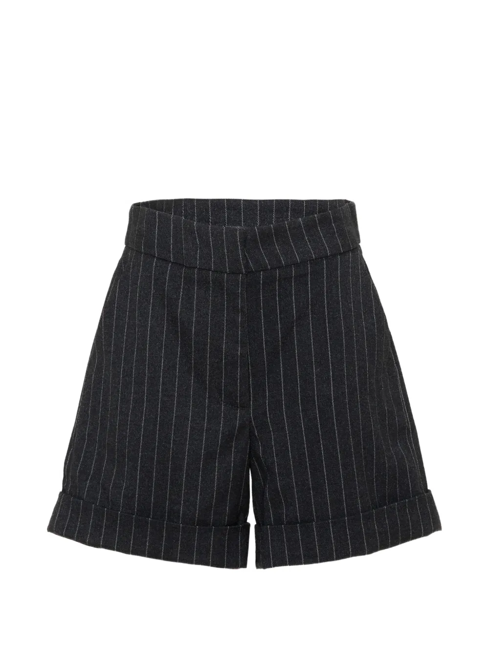 TRUSSARDI JUNIOR pinstripe-pattern turn-up shorts - Grigio
