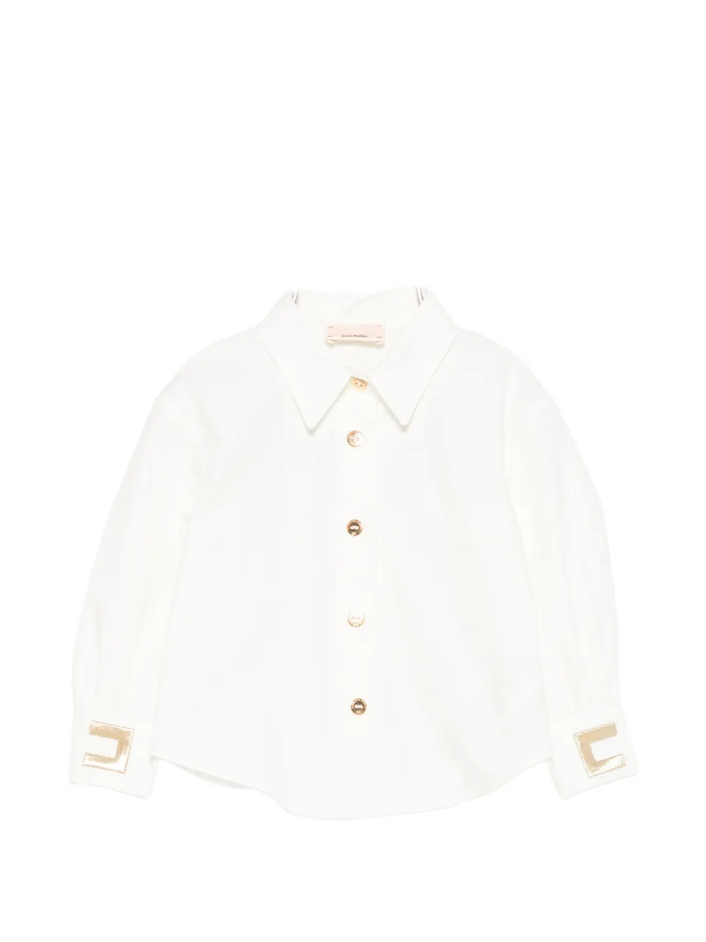 Elisabetta Franchi La Mia Bambina logo-print button-up shirt - Weiß