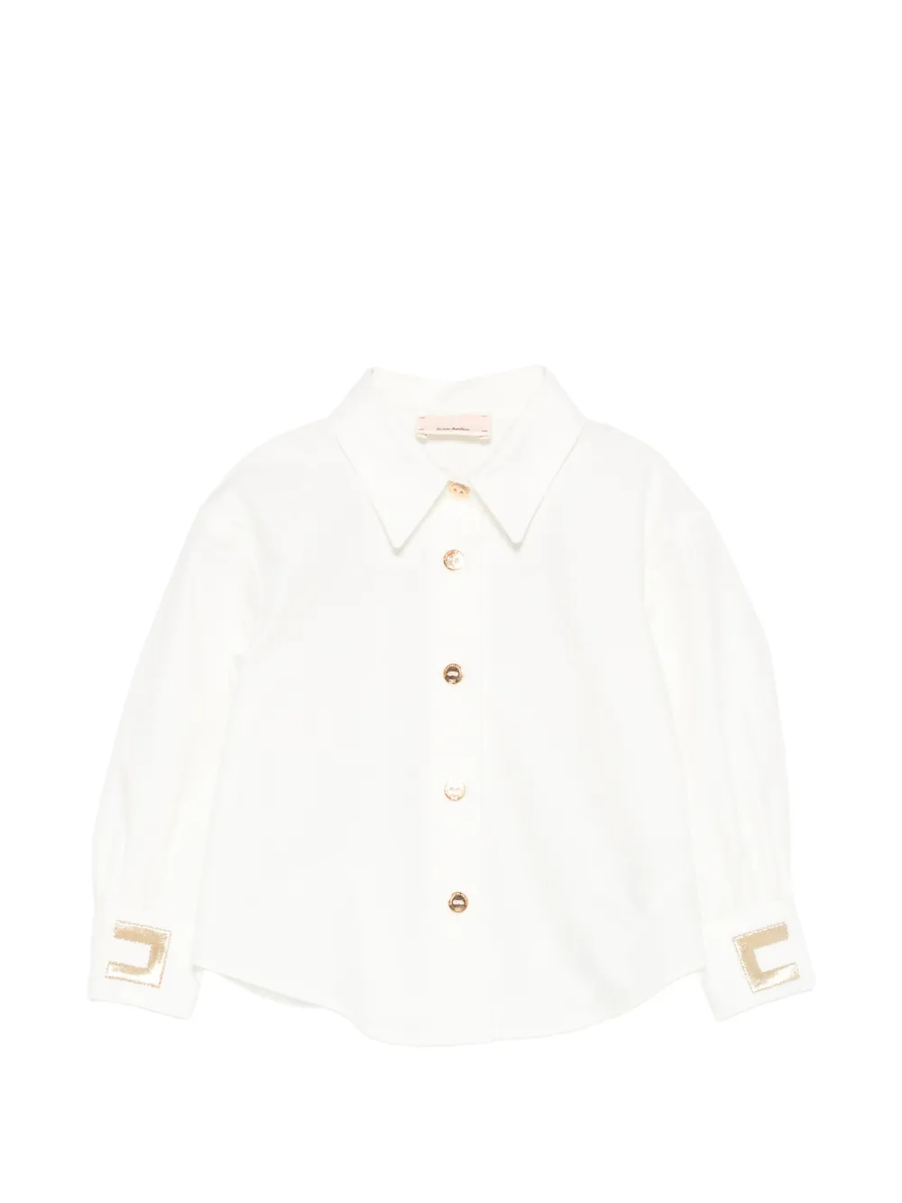 Elisabetta Franchi La Mia Bambina logo-print button-up shirt - Bianco