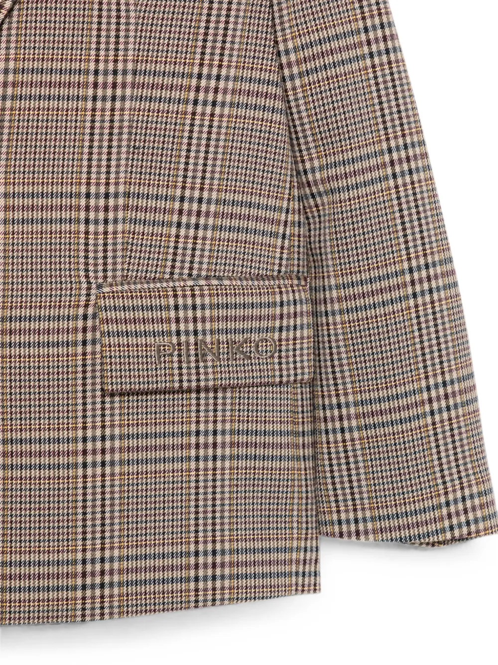 Pinko Kids Geruite blazer met gekerfde revers Bruin