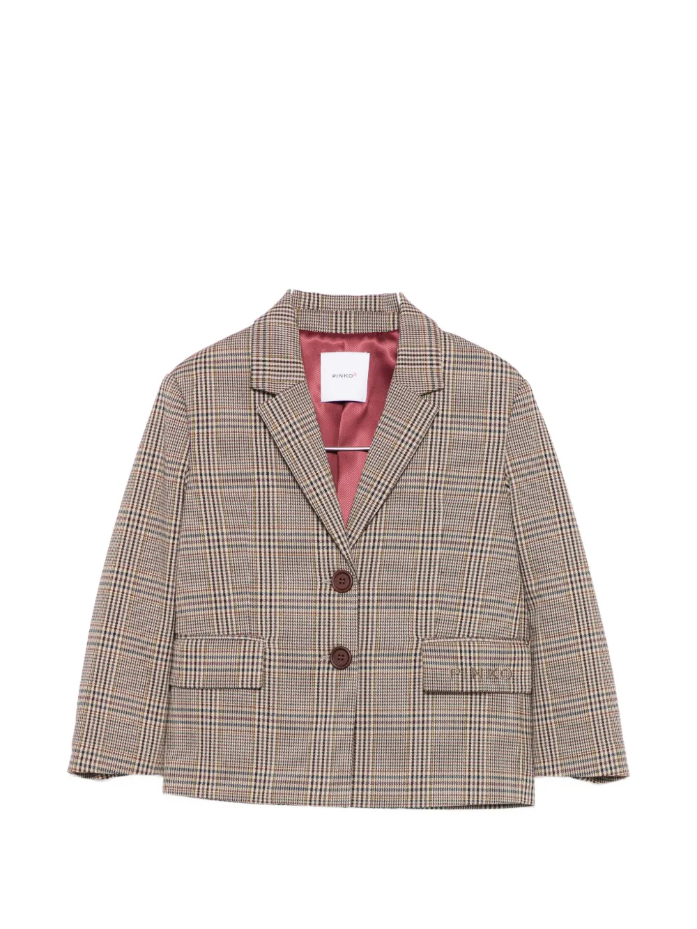 Pinko Kids check-pattern notched-lapel blazer - Braun