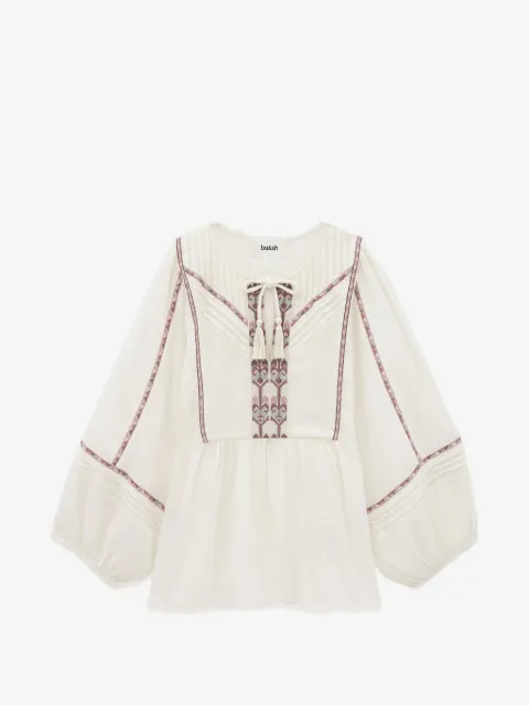 Ba&Sh Poeme embroidered tassel-detail blouse