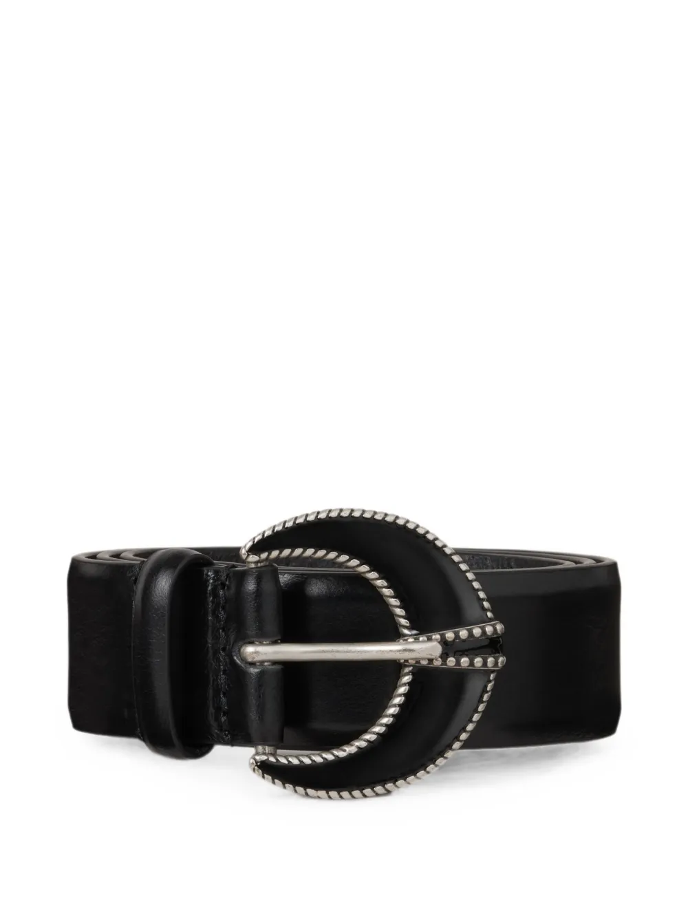 Ba&Sh engraved-buckle leather belt - Nero