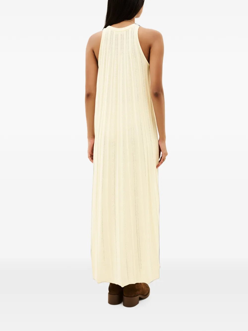Ba&Sh Sinte ribgebreide midi-jurk Beige