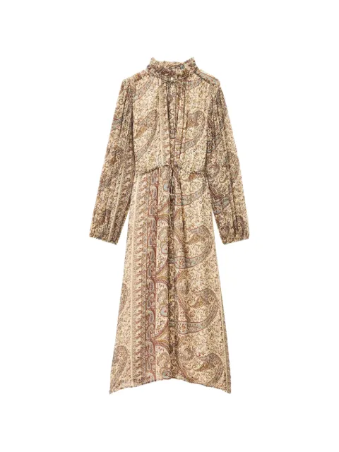 Ba&Sh Ciahara paisley-print ruffled midi shirt dress