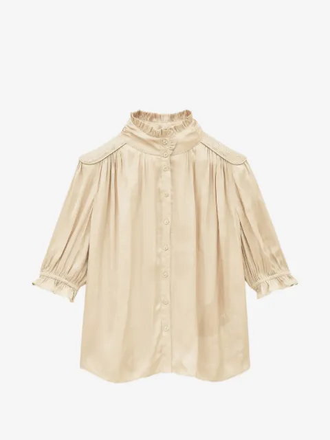 Ba&Sh Camila ruffled-collar smocked blouse