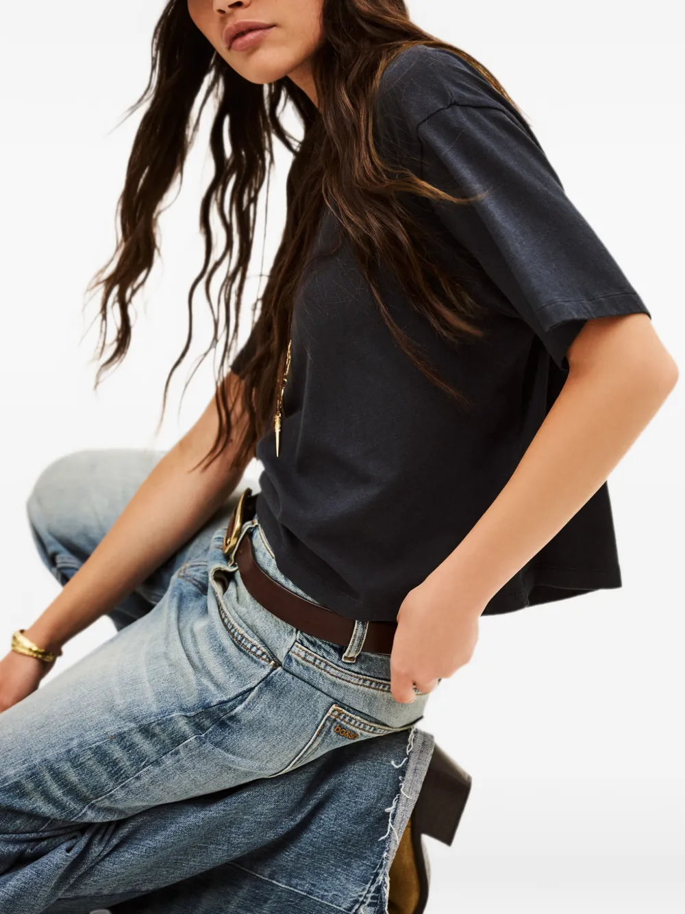 Ba&Sh T-shirt met tekst Blauw