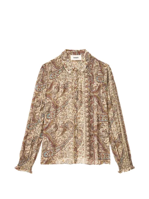 Ba&Sh camisa con estampado de cachemira y puños fruncidos