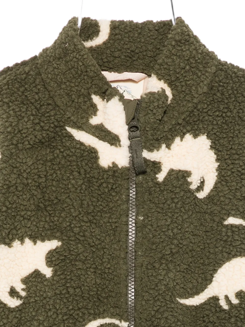 Konges Sløjd Fleece jack met dinosaurus-print Groen