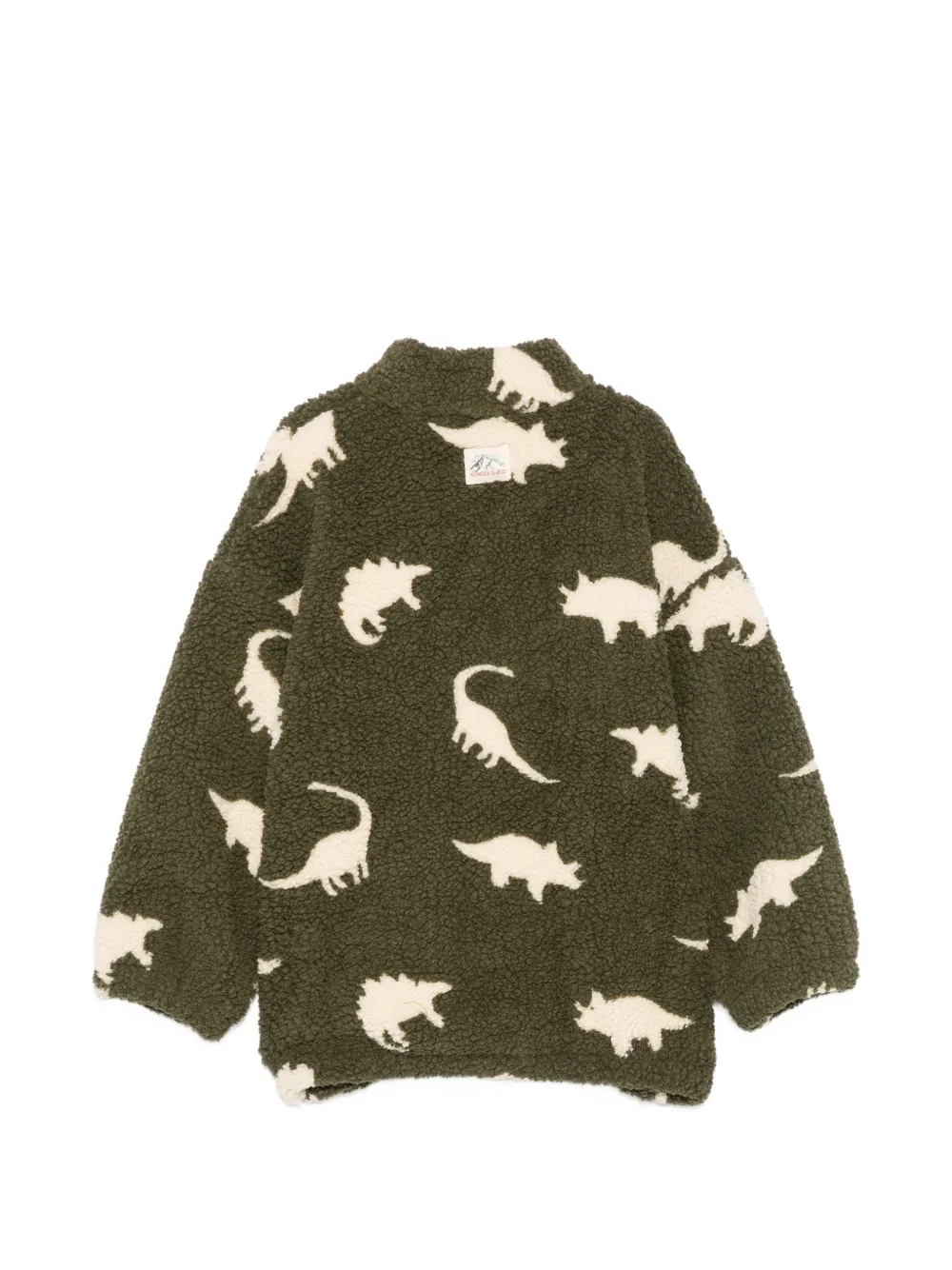 Konges Sløjd Fleece jack met dinosaurus-print Groen