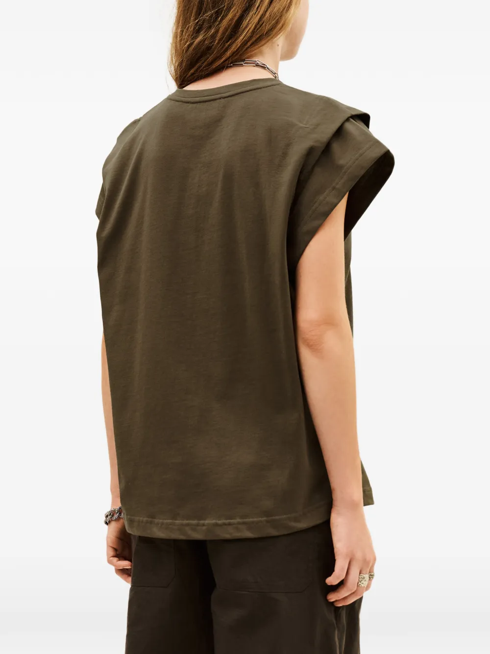 Ba&Sh Pio T-shirt met schoudervullingen Groen