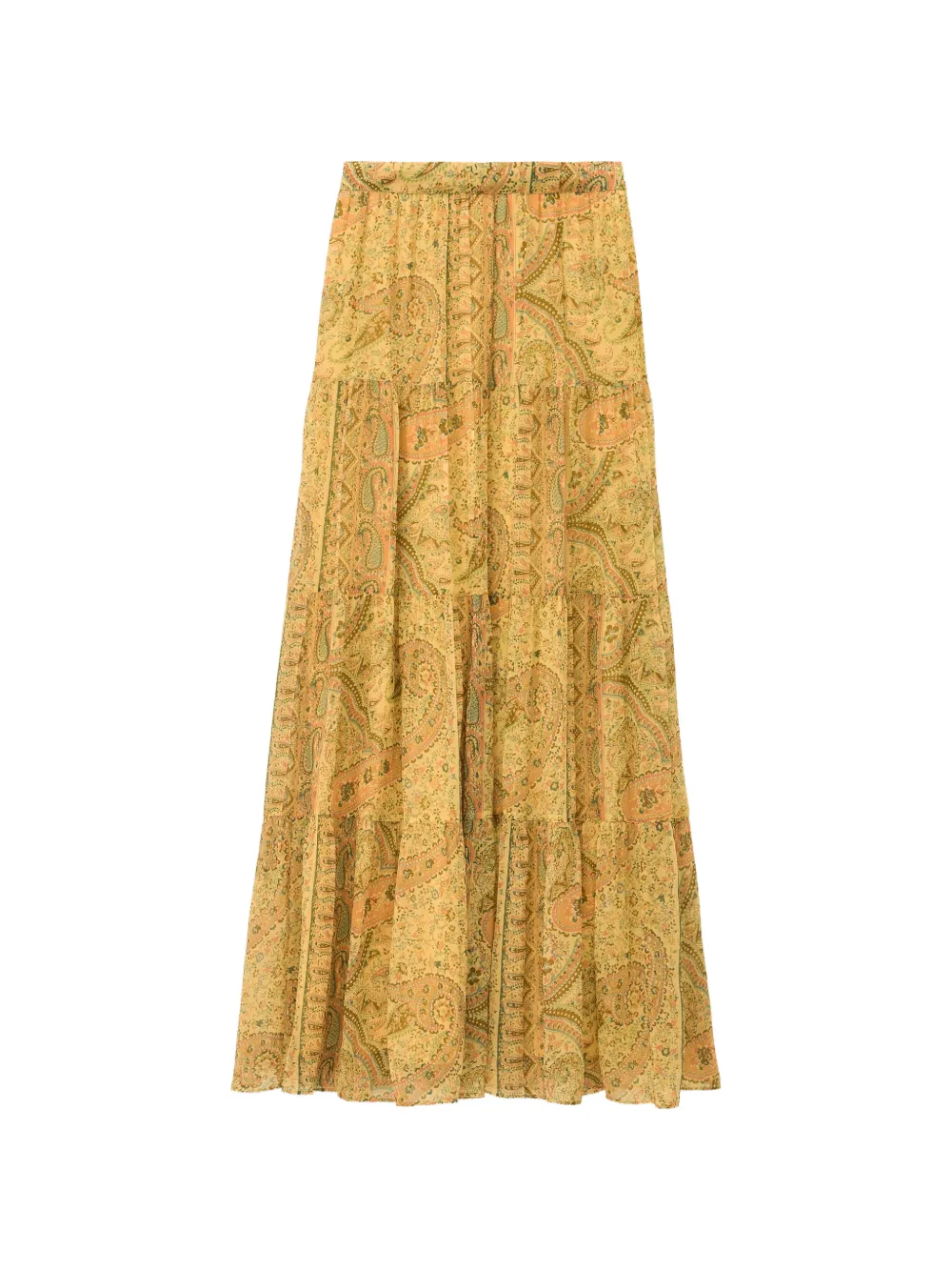Ba&Sh Cali paisley-print tiered maxi skirt - Gelb
