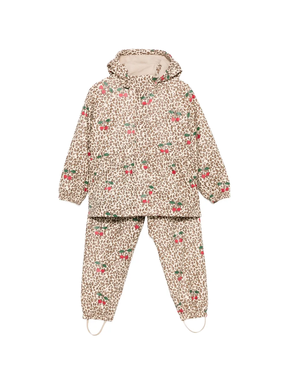 Konges Sløjd Rainy Palme leopard-print cherry-print tracksuit - Marrone