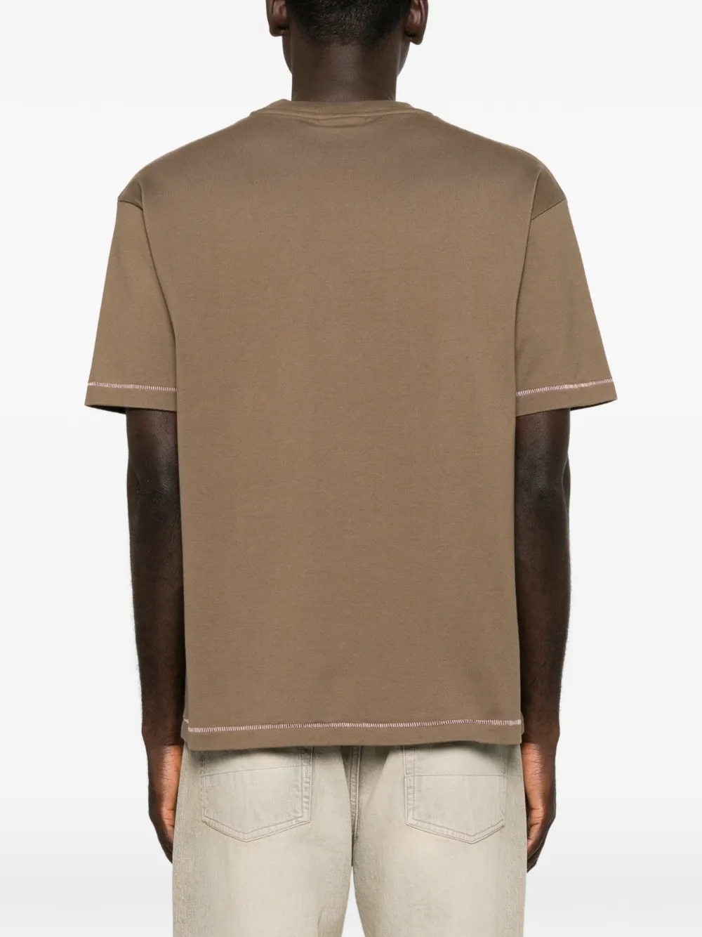 Drôle De Monsieur Katoenen T-shirt met grafische print Bruin