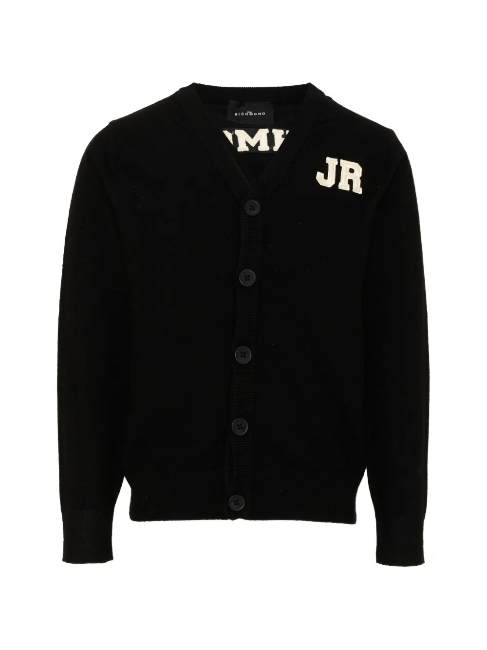 John Richmond Junior logo-patch button-up cardigan - Nero