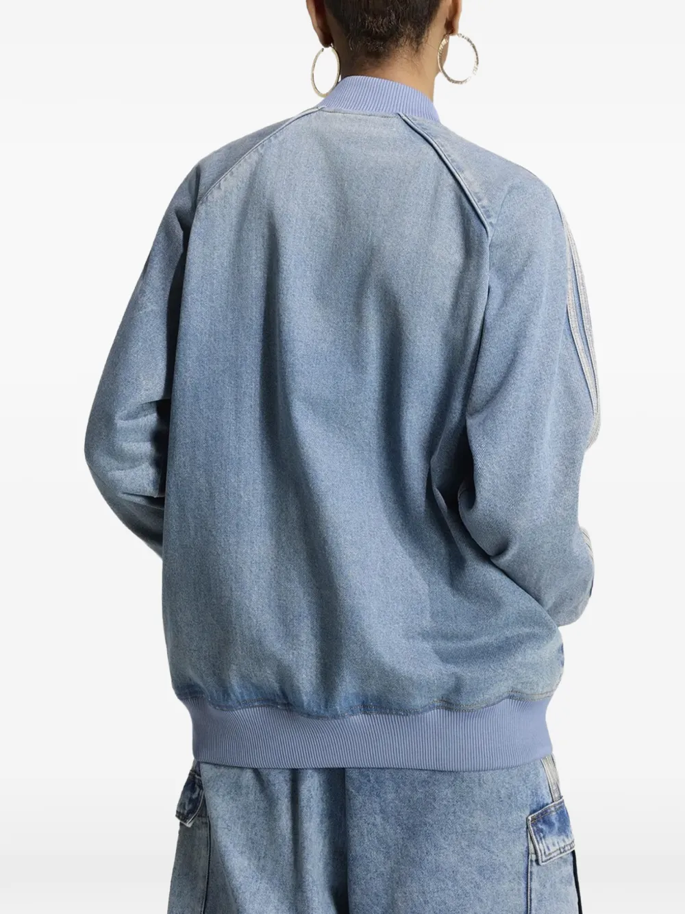 adidas SST oversized denim trainingstop Blauw