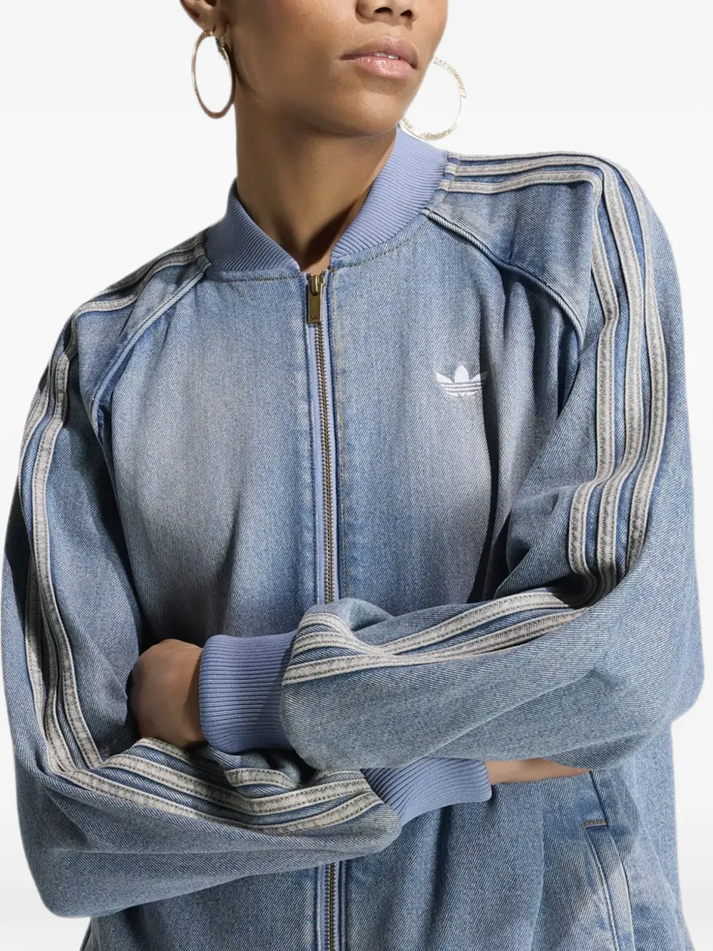 adidas SST oversized denim trainingstop Blauw