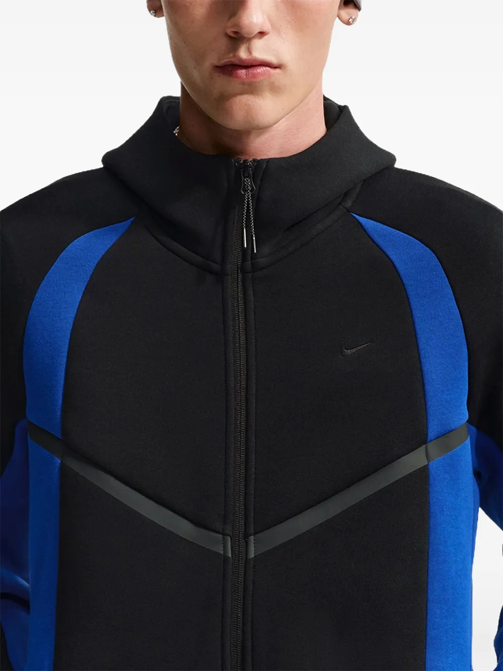 Nike Tech fleece windjack met colourblocking en rits Zwart