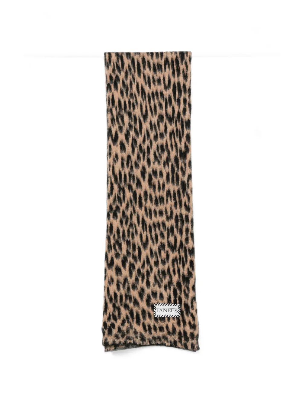 Laneus leopard-print knitted scarf - Nude