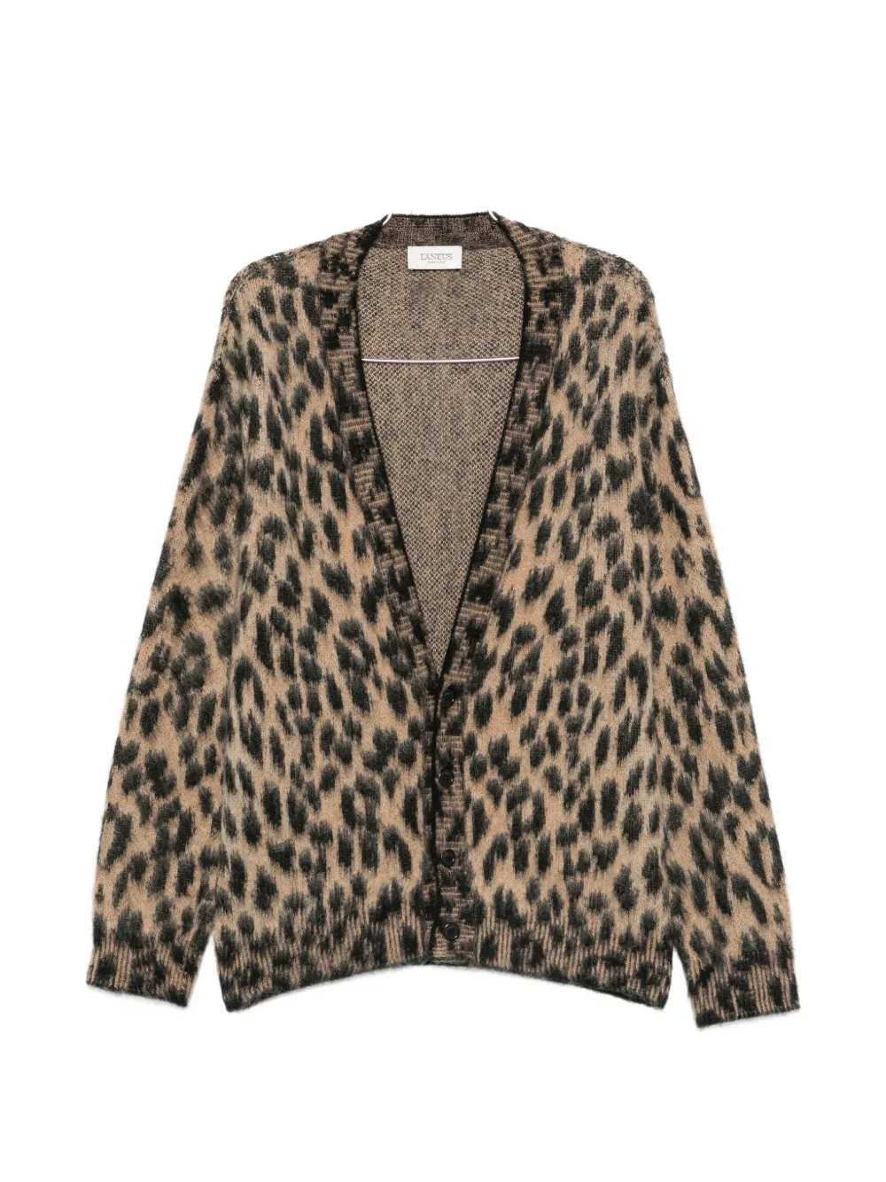 Laneus leopard-print knit cardigan - Toni neutri