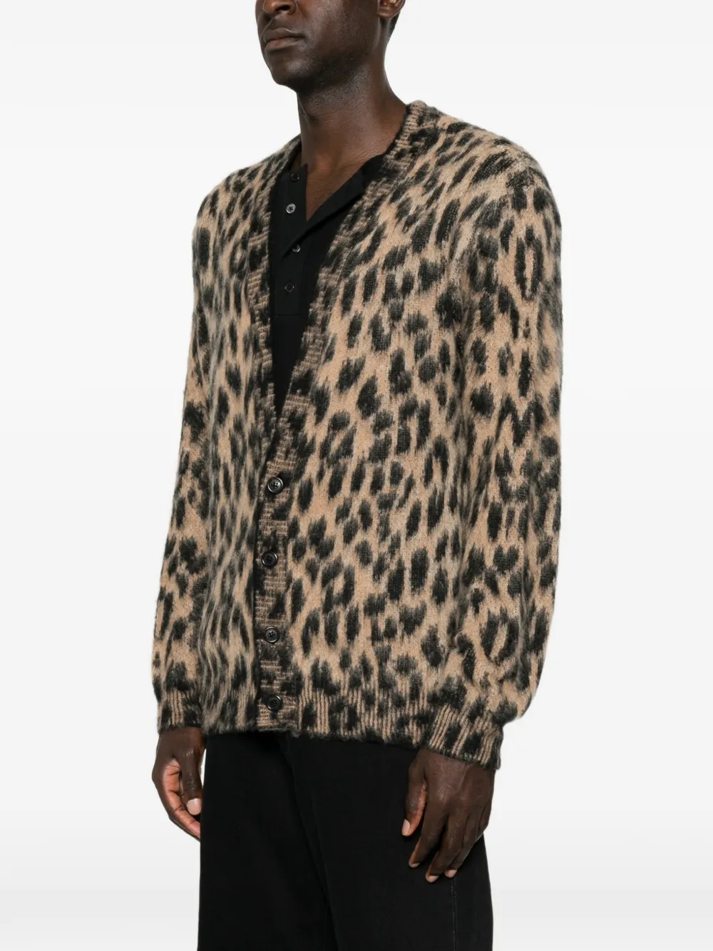 Laneus Vest met luipaardprint Beige