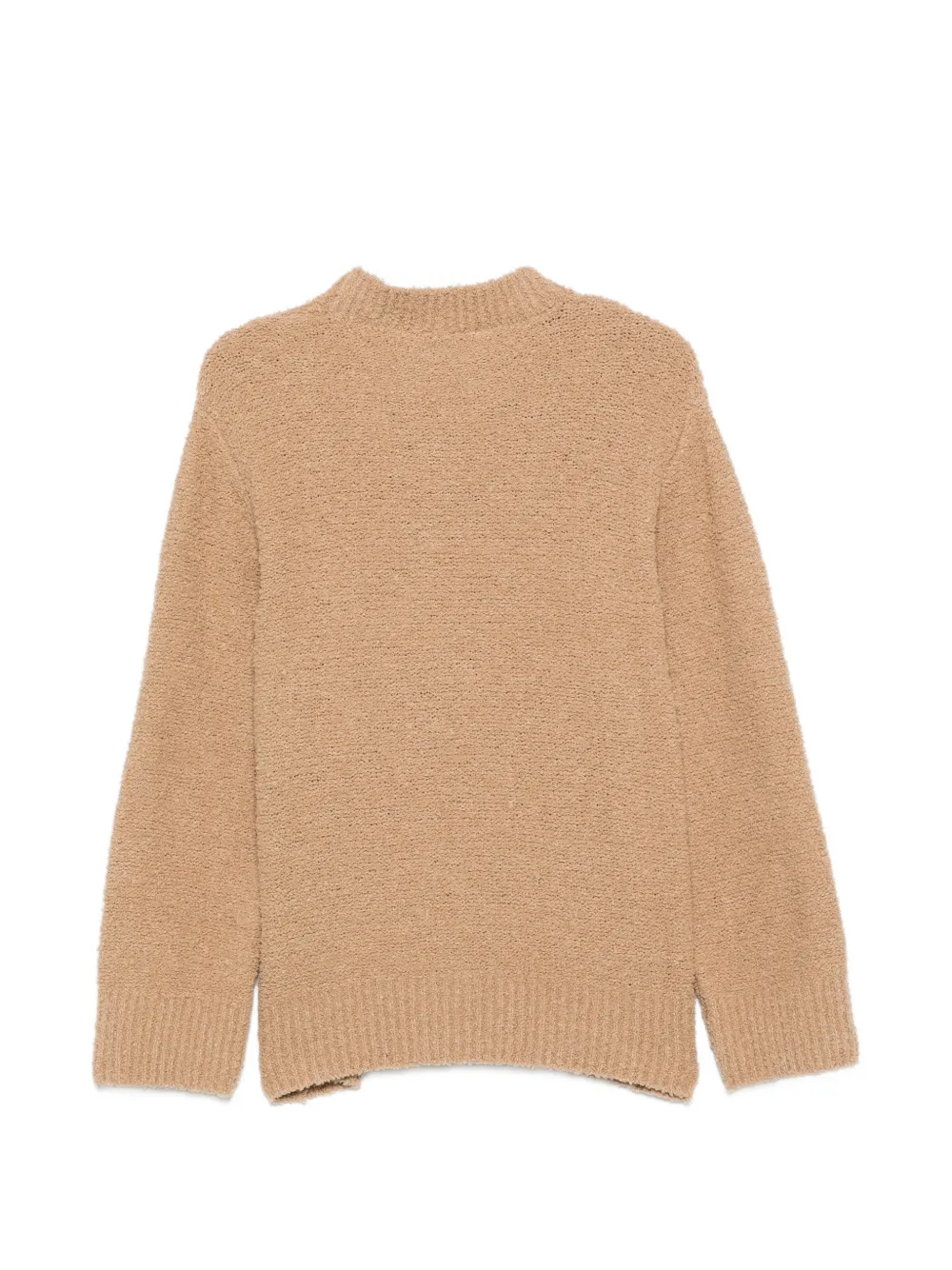 Laneus Bouclé gebreide trui met geribbelde afwerking Beige