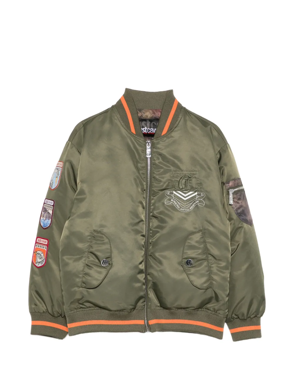 Roberto Cavalli Junior long-sleeves bomber jacket - Verde