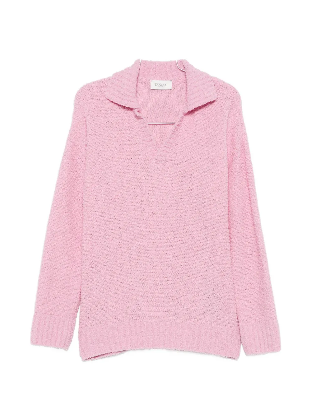 Laneus bouclé long-sleeve polo shirt - Rosa