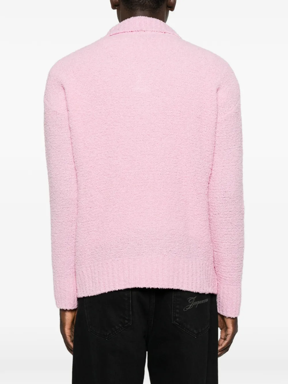 Laneus Bouclé poloshirt met lange mouwen Roze