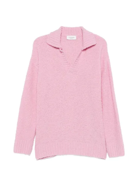 Laneus bouclé long-sleeve polo shirt